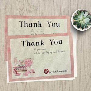 Thank You Cards, Fashion Cards, High Heels Thank You Business Cards, Pink Card